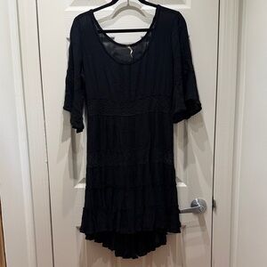 Free People Witchy Sheer Black Dress